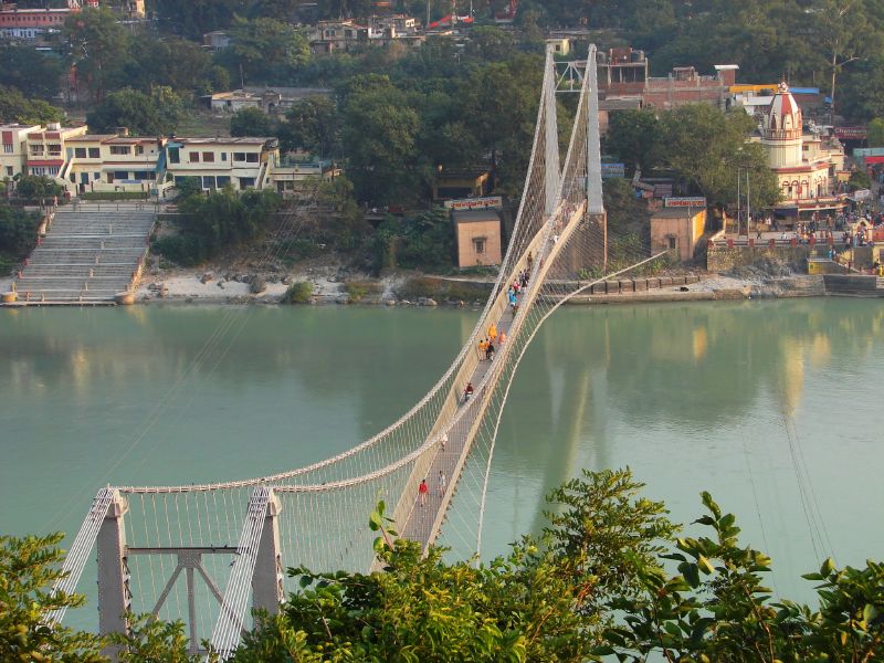 Ram Jhula bridge over the Ganga, Rishikesh