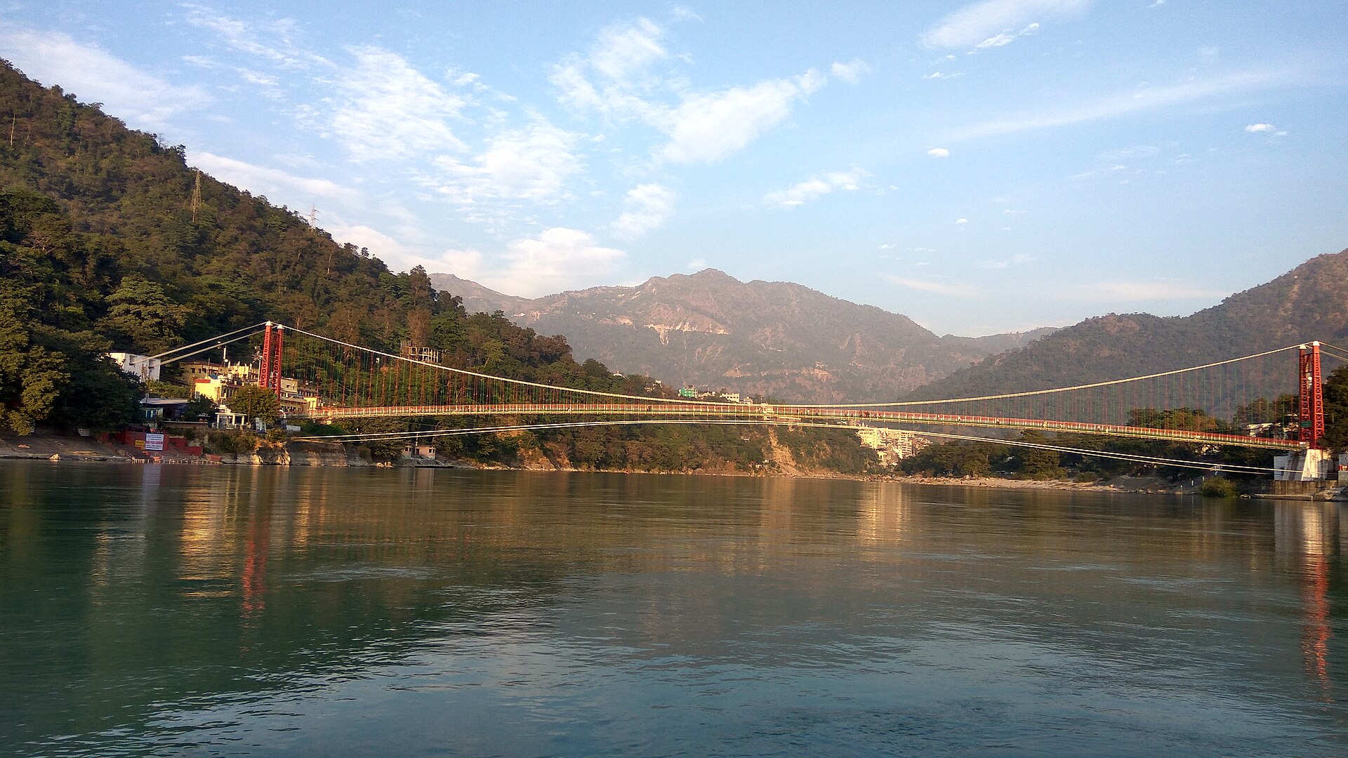 Lakshman Jhula suspension bridge over the Ganga, Rishikesh